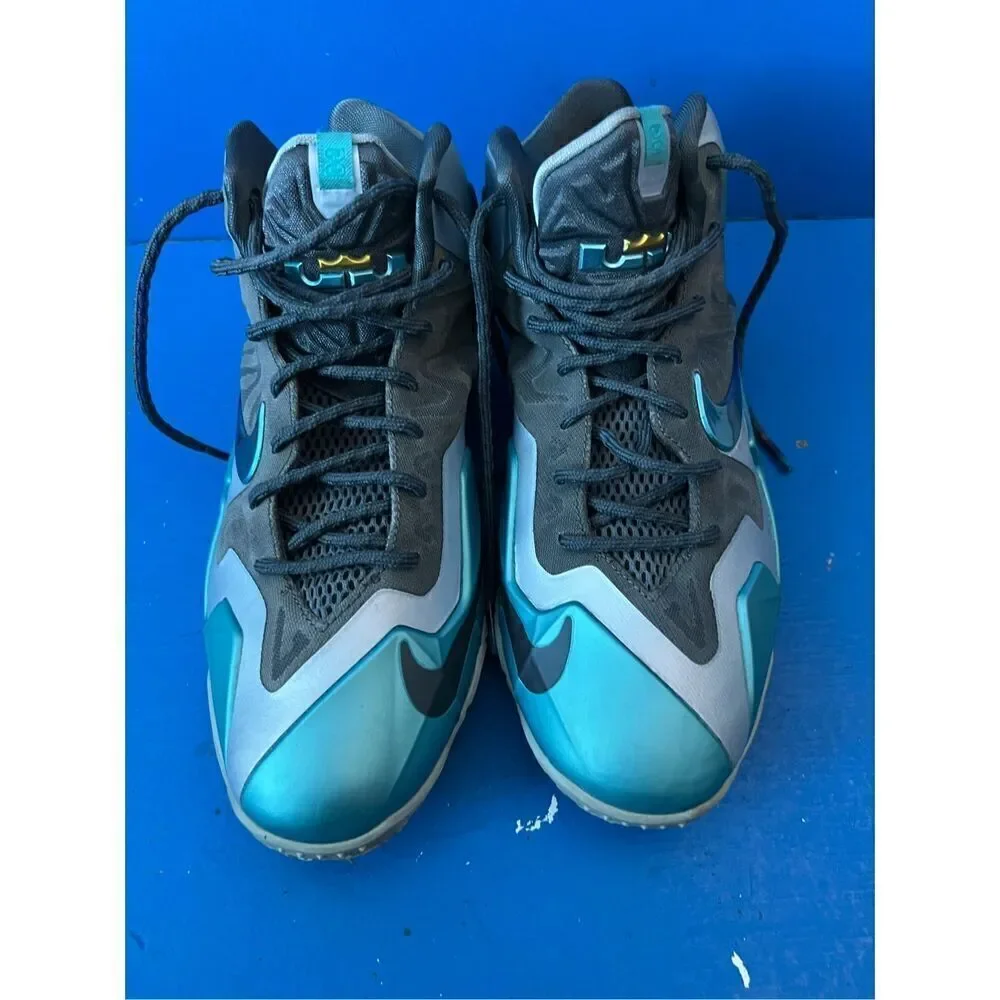 Nike Lebron XI 11 Shoe 7Y Blue Youth Armory Slate Basketball Used 621712-400